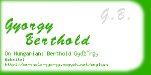 gyorgy berthold business card